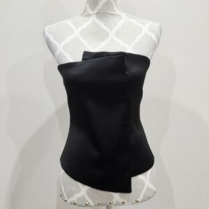 Zara Black Satin Strapless Blouse